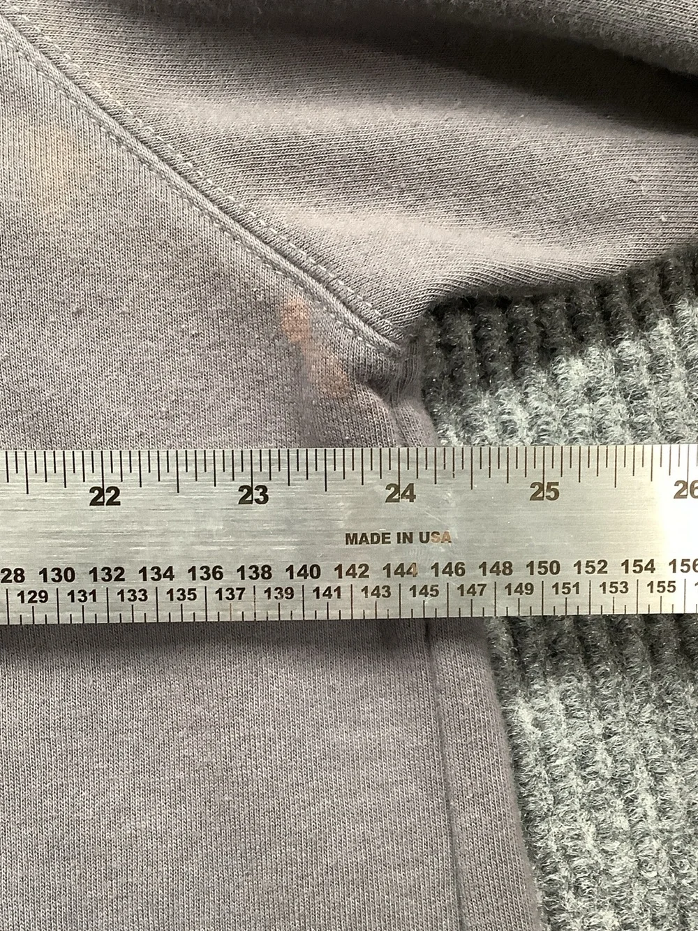 The North Face Men's Gray Crewneck Hoodie with Yellow Accent